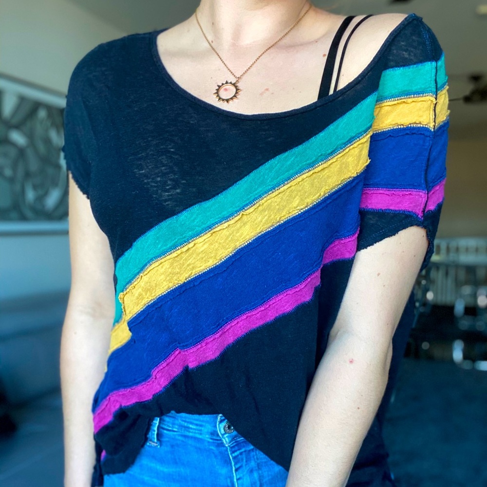 Free People Retro Rainbow Top: Size XS